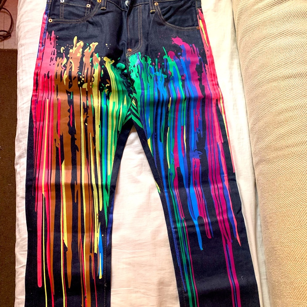 Evisu daiock paint denim